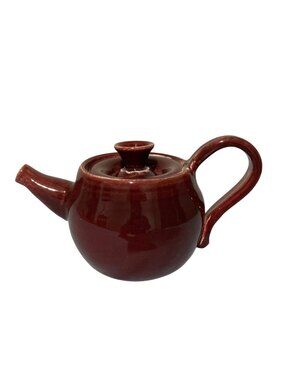 Studio Art Pottery Red Oxblood Glaze Teapot